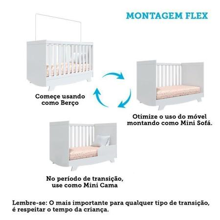 Imagem de Quarto de Bebê com Berço Americano e Cômoda 1 Porta Kakau Retrô Espresso Móveis Branco Brilho