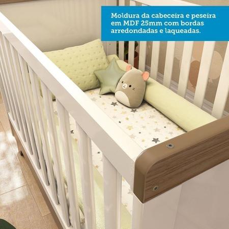 Imagem de Quarto de Bebê com Berço Mini Cama Estante 4 Prateleiras e Trocador Kakau Retrô Espresso Móveis