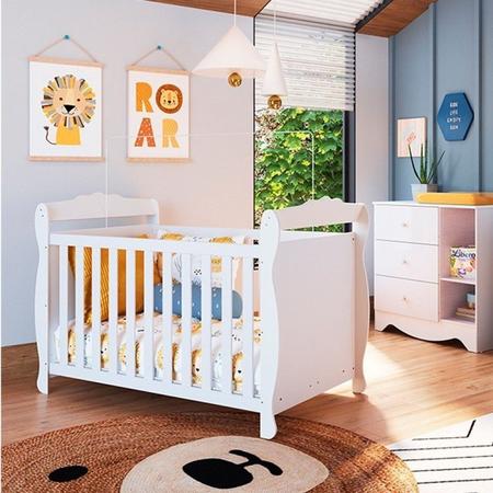 Imagem de Quarto de Bebê com Cômoda 1 Porta e Berço Americano Cocada Espresso Móveis