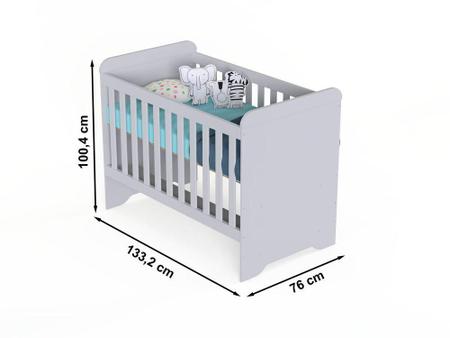 Imagem de Quarto de Bebê Completo Berço 3 em 1 Gabrielle Cômoda com Porta Fraldário Branco Carolina Baby