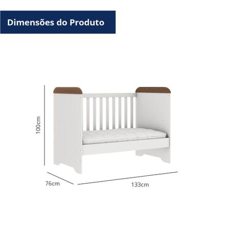 Imagem de Quarto de Bebê Completo Berço 3 em 1 Gabrielle Cômoda com Porta Infantil cor Amadeirado Carolina Baby