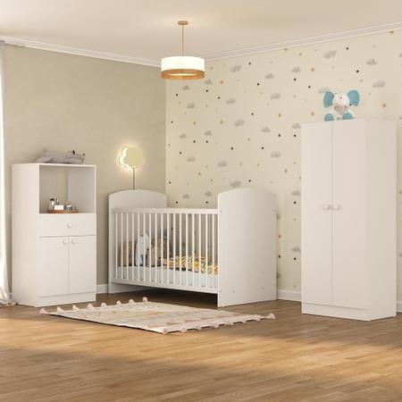 Imagem de Quarto de Bebê Completo Berço/Guarda-Roupa/Cômoda FG2869 Multimóveis Branco