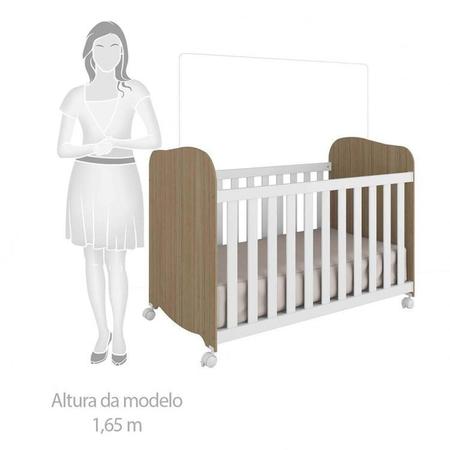 Imagem de Quarto de Bebê Completo com Berço Guarda Roupa 3 Portas e Cômoda 100% MDF Mimo Móveis Peroba