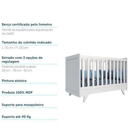 Imagem de Quarto de Bebê Completo com Cômoda Berço e Guarda Roupa 100% MDF Retrô Kakau Espresso Móveis