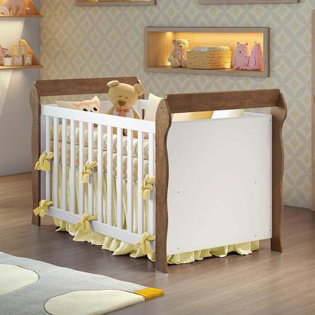 Imagem de Quarto de Bebê Guarda Roupa 3 Portas Ariane Berço 3 em 1 Lara Br Fosco Amadeirado Carolina Baby