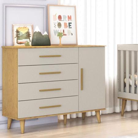 Imagem de Quarto de Bebê Ludmila Off White Bétula - Carolina Baby