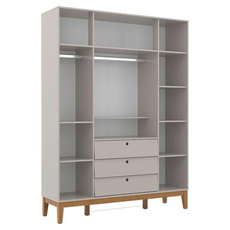 Imagem de Quarto de Bebe Unique 4 Portas com Cômoda Sapateira Cinza Eco Wood  Matic