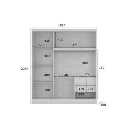 Imagem de Quarto de Casal Completo Espresso Móveis com Guarda-Roupa 2 Portas 2 Gavetas e Cebaceira com 2 Mesa