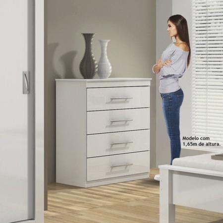 Imagem de Quarto de Casal Completo MadeiraMadeira com Cômoda, Cama e Guarda Roupa 383547 Branco