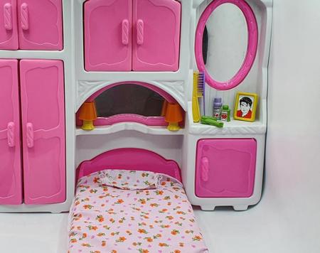 Quarto de Casinha de Barbie com Cama Infantil Brinquedo - LUA DE CRISTAL -  Casinha de Boneca - Magazine Luiza