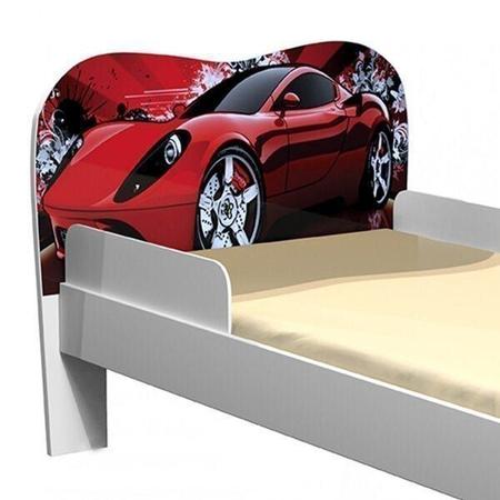 Imagem de Quarto Infantil Completo com Cama Infantil Soneca Carro Vermelho, Estante e Cômoda Young Tigus Baby