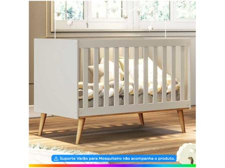 Imagem de Quarto Infantil Completo com Guarda-Roupa Cômoda e Berço Carolina Baby Milla