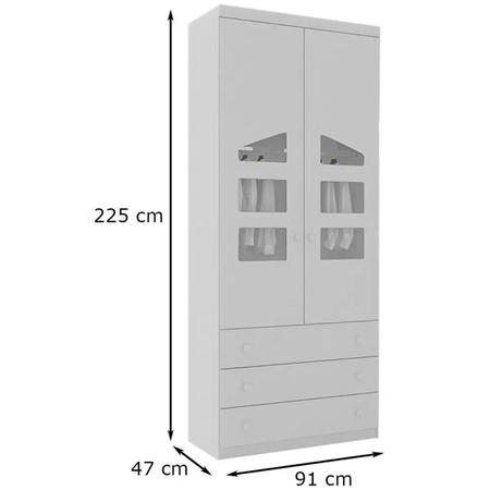 Imagem de Quarto Infantil Eloísa Guarda Roupa 2 Portas Cômoda e Modulo Aereo