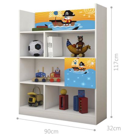 Imagem de Quarto Infantil Estante e Cama Pirata com Colchão