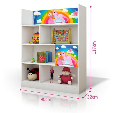 Imagem de Quarto Infantil Estante e Cama Princesa Unicórnio