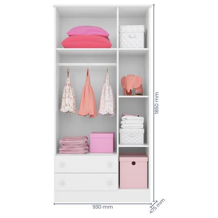 Quarto infantil Guarda Roupa e Cômoda Sapateira Branco - QMovi Imagem de Quarto infantil Guarda Roupa e Cômoda Sapateira Branco