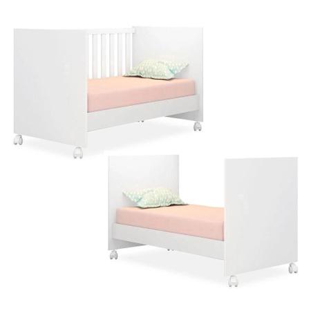 Imagem de Quarto Infantil para Bebê Lívia com Guarda Roupa 4 Portas, Cômoda e Berço Mini Cama Doce Sonho Phoenix Baby