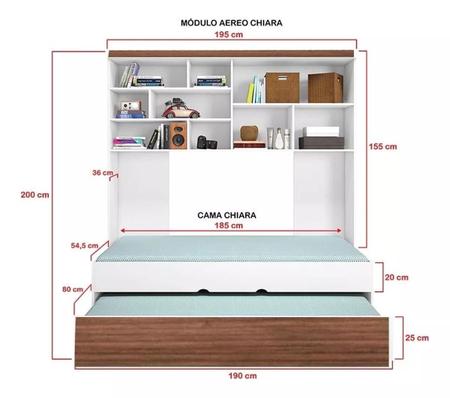 Imagem de Quarto Infantil Phoenix Bicama Solteiro 3 Peças