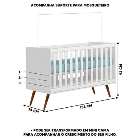 Imagem de Quarto Para Bebê Completo Com Berço Guarda Roupa E Cômoda Branco Lugia Shop Jm Baby