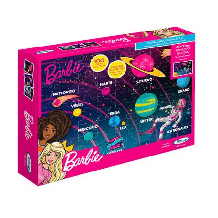 Jogo quebra cabeça barbie 100 pçs - toyster 2341 em Promoção na