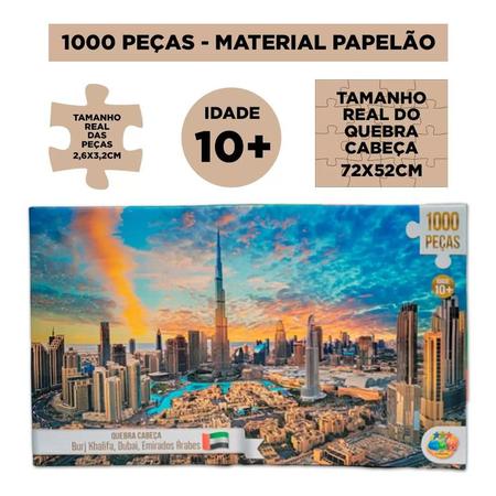 Puzzle Quebra Cabeça 1000 Peças Paisagens Noturnas Dubai