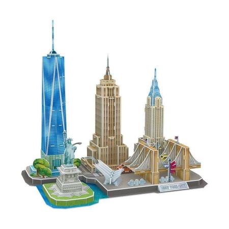 Imagem de Quebra Cabeça 123 Peças 3D Puzzle Modelo Cidade De Nova York