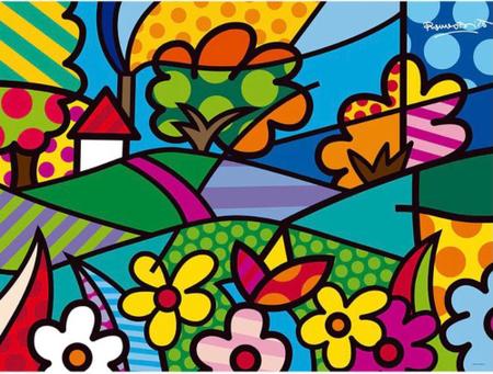Imagem de Quebra-Cabeça 2000 Peças - Romero Britto - Campo - Grow estampa colorida flores