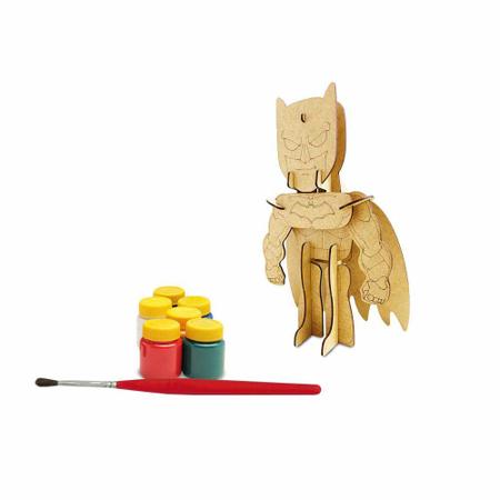 Imagem de Quebra-Cabeça 3D - 18 Peças - DC - Batman - Boneco de Pintura DIY - Xalingo