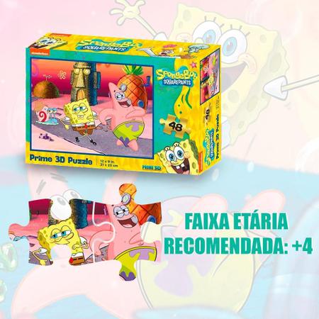 Imagem de Quebra-Cabeça 3D Bob Esponja E Patrick 48 Pçs - Multikids