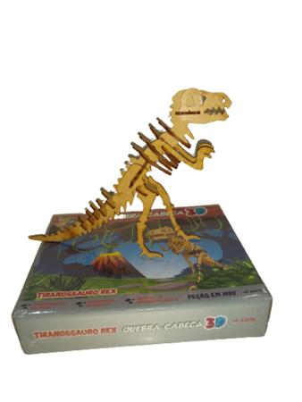 Jogo Quebra Cabeça 3D Dinossauros em MDF (Uriarte)