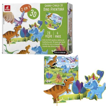 Kit 2 Jogos Quebra Cabeça Dinossauro Infantil C/ 30 Peças - Compre Agora -  Feira da Madrugada SP