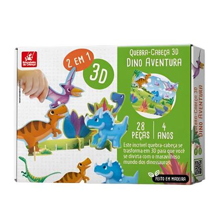 Kit 2 Jogos Quebra Cabeça Dinossauro Infantil C/ 30 Peças - Compre Agora -  Feira da Madrugada SP