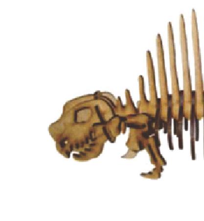 Dimetrodonte, Dinossauro 3D de Madeira