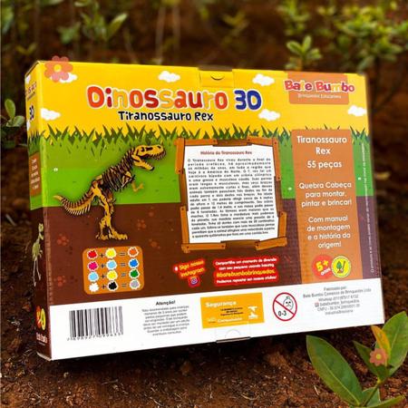 Quebra Cabeça Dino T-REX 3D ( Brilha no Escuro) – Zepelim Brinquedos  Educativos