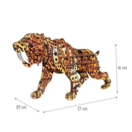 Quebra Cabeça 3d Tigre Em Madeira - PAPELARIA TROPICAL