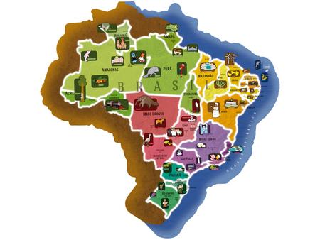 Quebra Cabeça Play Gigante Mapa Do Brasil 45 Peças – Shopping Tudão