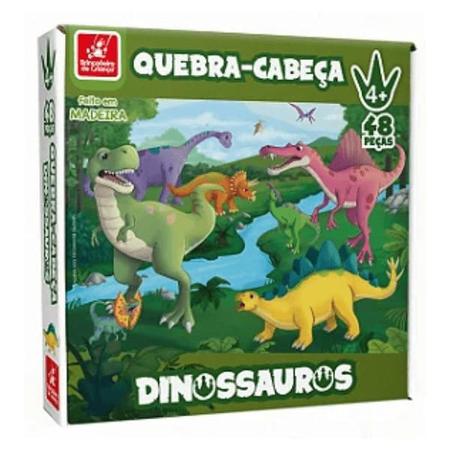 Quebra Cabeca Madeira 48 Pecas Dinossauro Brincadeira De Crianca