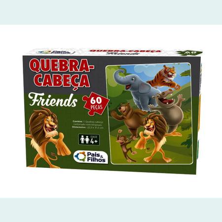 Quebra Cabeça Infantil Friends Animais Da Floresta 60 Peças - Pais e filhos  - Quebra Cabeça - Magazine Luiza