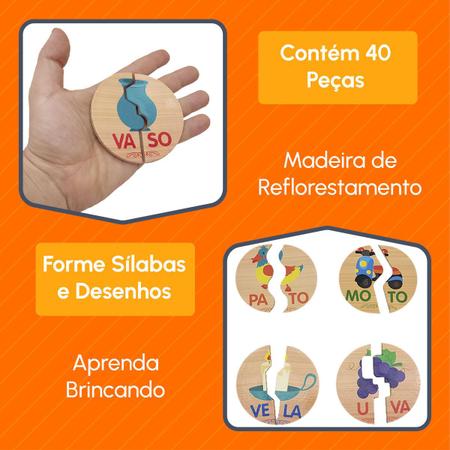 Jogo Formando Palavras Educativo Alfabetização Mdf Criança - Pais e Filhos  - Jogos Educativos - Magazine Luiza