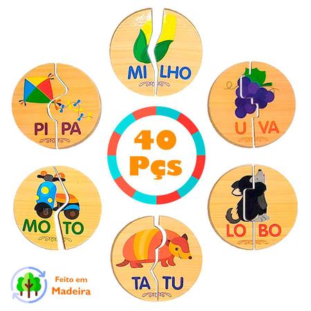 Kit 4 Jogos educativos infantis madeira aprendizado divertido para crianças  pré-escola atividades pedagógicos brincadeiras alfabetização memória  raciocínio lógico habilidades cognitivas aprender brincando presente