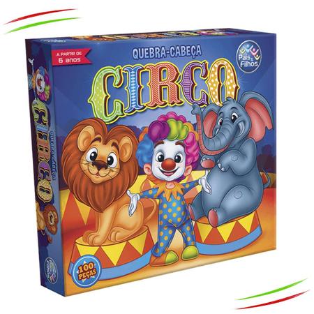 Imagem de Quebra Cabeça Circo 100 Peças Brinquedo Infantil Criança 4+