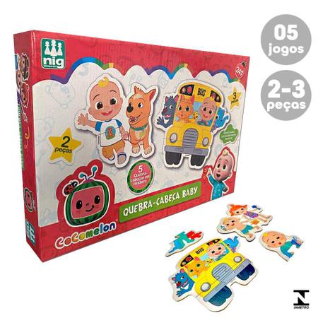 Imagem de Quebra Cabeça Cocomelon Baby 5 Jogos 2/3pcs Nig