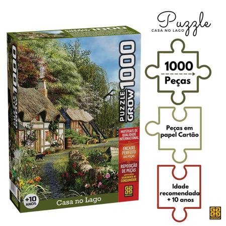 Quebra-Cabeça Puzzle Grow 1000 peças Casa no Lago - Quebra-Cabeça -  Magazine Luiza