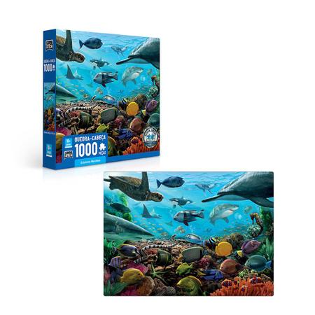 Quebra-Cabeça 1000 Peças Criaturas Marinhas - Toyster - Xickos Brinquedos