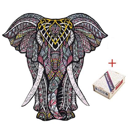 Imagem de Quebra-Cabeça de Madeira 3D Elefante A3 - 275 peças Grande