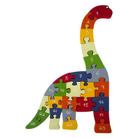 Imagem de Quebra Cabeça Dino com Alfabeto e Números - 1 a 26