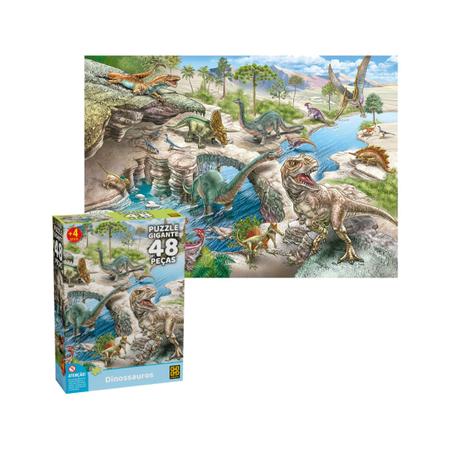 Kit 10 Quebra Cabeça Infantil - Era dos Dinossauros - 60 Peças