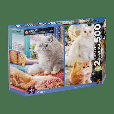 Jogo Quebra Cabeça Adoráveis Gatinhos Gato 500 peças Puzzle Grow Família  Raciocínio Divertido em Promoção na Americanas