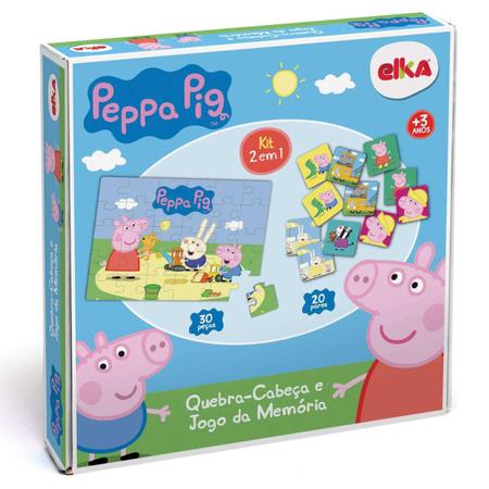 Quebra-Cabeça E Jogo Da Memória Infantil Peppa Pig Elka em