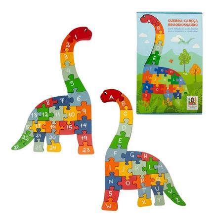 Quebra-Cabeça Madeira Dinossauros 30 Peças – Coluna 790697 - Real Brinquedos